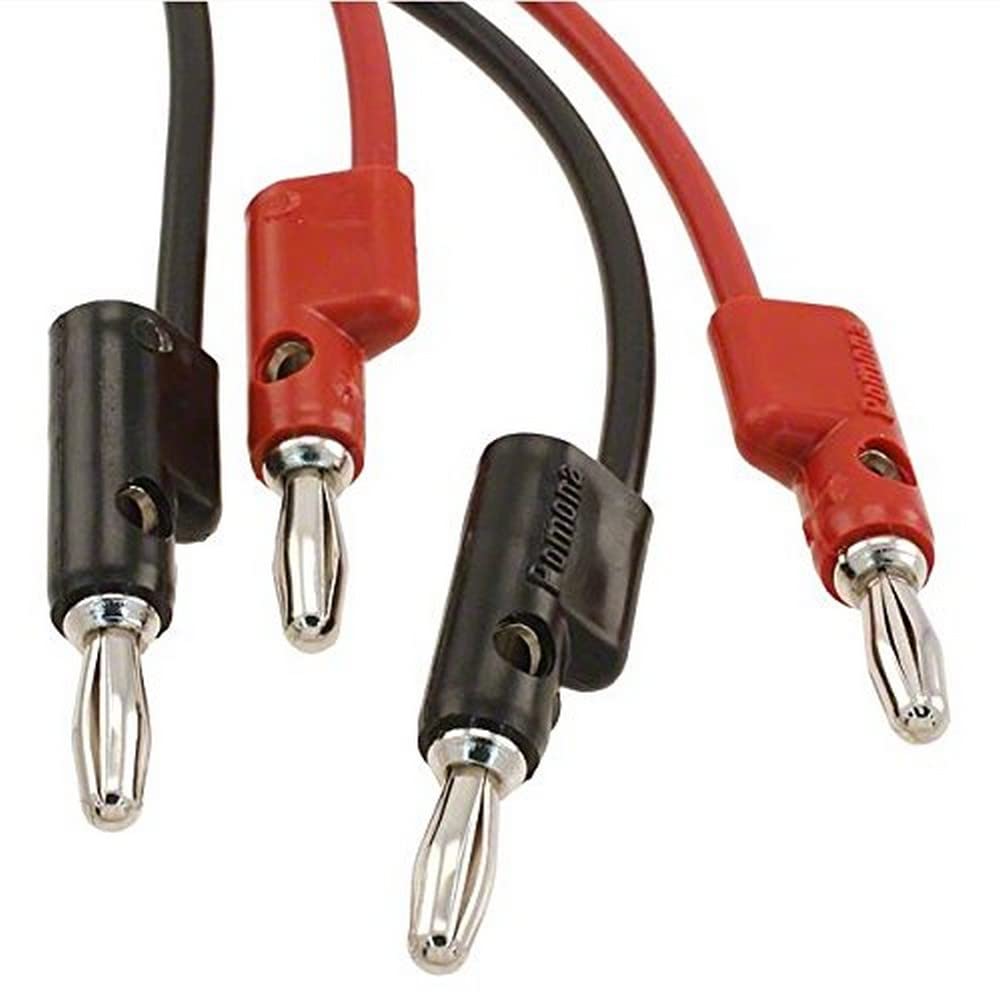 Banana cables - wires with banana connectors at the end. The power supply and DMM have banana sockets to make connections to.