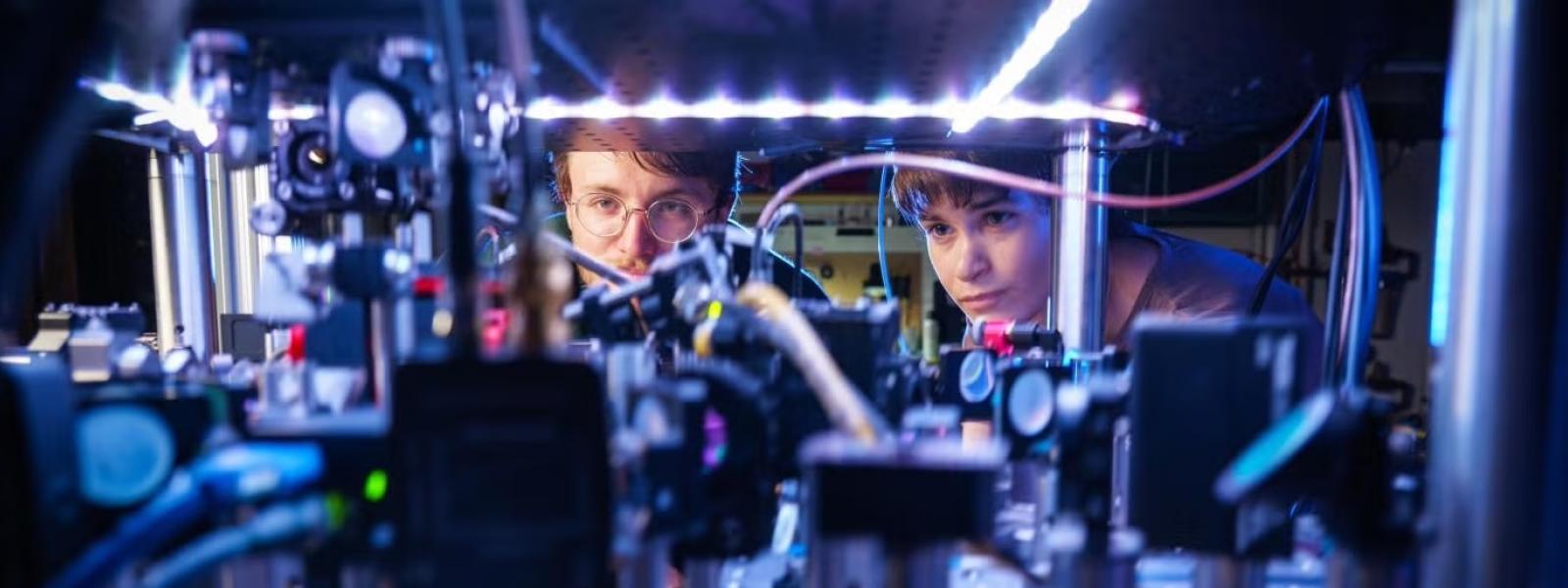 Students working in a CU Boulder physics lab